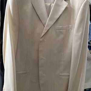 Versace Beige Pinstripe Blazer